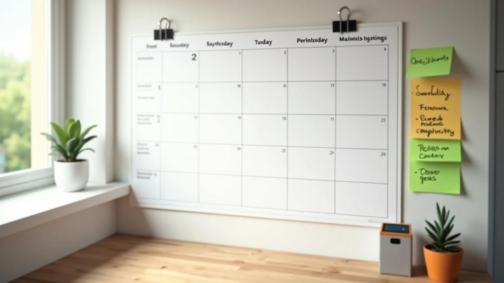 Calendrier mural avec dates marquées pour identifier les opportunités saisonnières d'emploi