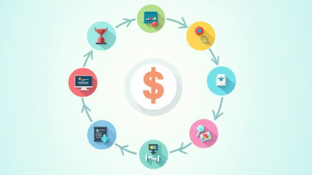 Tableau montrant différentes sources de revenus complémentaires alignées en cercle
