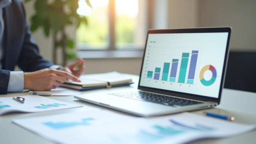 Espace de travail financier moderne avec graphiques et documents de planification