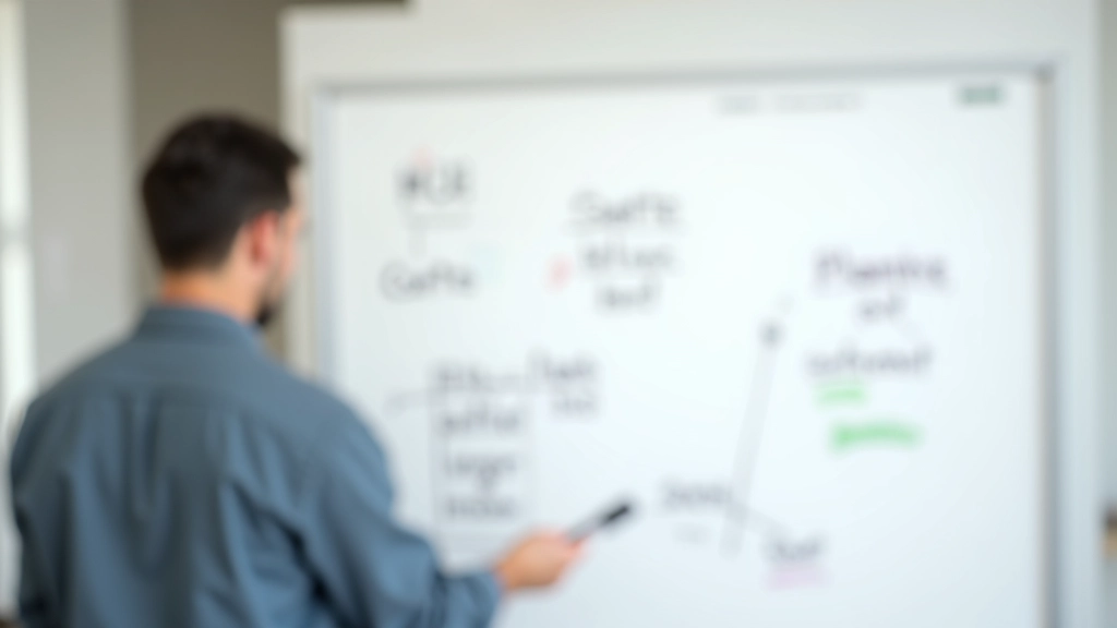 Tableau blanc avec objectifs SMART écrits et diagramme de progression mensuelle